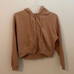 light brown cropped hoodie from AE